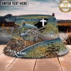 Maxcorners Fishing Camo Faith Hook Personalized Name 3D Bucket Hat (12 Fish Species)