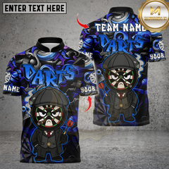 Maxcorners Personalized Name Dart Polo Shirt, Darts Graffiti By The Order Of Peaky B Design ,Custom Team Shirt for Men, Gift for Darts Players