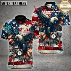 Maxcorners Billiard 8-Ball Patriot Break Personalized Name 3D Unisex Shirt