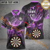 Maxcorners Darts Eagle Thunder Lightning Customized Name, Team Name 3D Polo Shirt