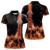 Maxcorners Orange Flames Eagle Custom Name In Ribbon Dart Shirts For Men, Dart Team Jerseys LM054