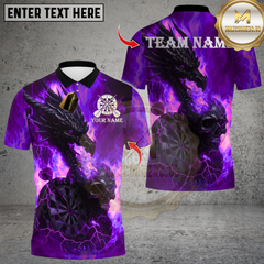 Maxcorners Darts Flame Dragon And Skull With Dartboard Multicolor Customized Name, Team Name 3D Shirts