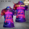 Maxcorners Bowling Strike Out Breast Cancer Neon Style Personalized Name, Team Name Unisex 3D Shirt For Women