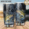 Maxcorners Fishing Tumbler Gray Smoke Scale Texture Design Personalized Name Tumbler (13 Species)