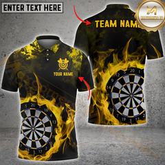 Maxcorners Darts Flaming Multicolor Customized Name, Team Name 3D Shirts