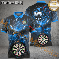 Maxcorners Darts Eagle Thunder Lightning Customized Name, Team Name 3D Polo Shirt