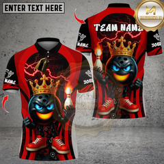 Maxcorners Bowling King Flame Ball Design Multicolor Customized Name, Team Name 3D Shirts