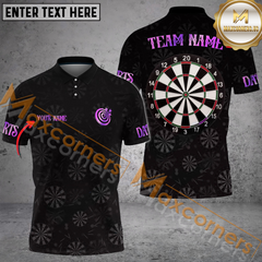 Maxcorners Darts Golden Time Multicolor Option Customized Name, Team Name 3D Polo Shirt