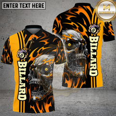 Maxcorners Billiards Skull Fire Multicolor Customized Name, Team Name 3D Shirt