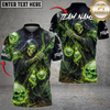Maxcorners Grim Reaper Golf Polo Personalized Name, Team Name 3D Shirt (4 Colors)