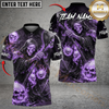 Maxcorners Grim Reaper Golf Polo Personalized Name, Team Name 3D Shirt (4 Colors)