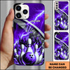 Maxcorners Bowling Lightning Fire Pins Strike Multicolor Personalized Name 3D Phone Case