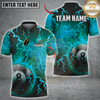 Maxcorners Billiard Fire Lightning 8 Ball Multicolor Customized Name, Team Name 3D Shirts