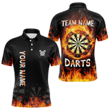 Maxcorners Fire Skull Multi-Flame Dartboard Custom Dart Shirts For Men, Dart Team Jerseys LM105