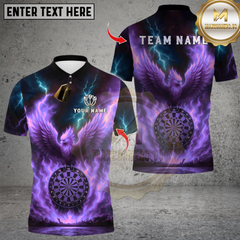Maxcorners Darts Fire Flame Phoenix With Dartboard Multicolor Customized Name, Team Name 3D Shirts