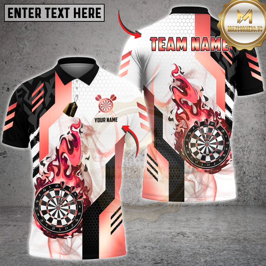 Maxcorners Darts Flame Dartboard Multicolor Customized Name, Team Name 3D Shirts