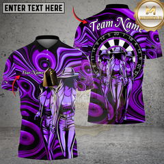 Maxcorners Darts Triple Girl Customized Name, Team Name 3D Shirt (4 Colors)