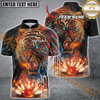 Maxcorners Striking Tiger Bowling Team Jersey Customized Name, Team Name 3D Polo Shirt
