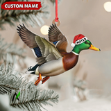 Maxcorners Personalized Flying Duck Acrylic Ornament – Custom Name Christmas Acrylic Gift for Hunters LM0411