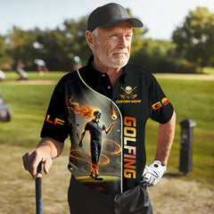 Maxcorners I Was One Under Today Custom Men's Golf Polo Shirt, Funny Skull Golf Shirt, Dad Golf Gift