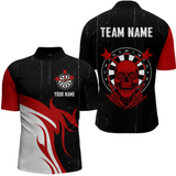 Maxcorners Red Skull Dartboard Grunge Custom Dart Shirt For Men, Dart Team Jerseys LM184