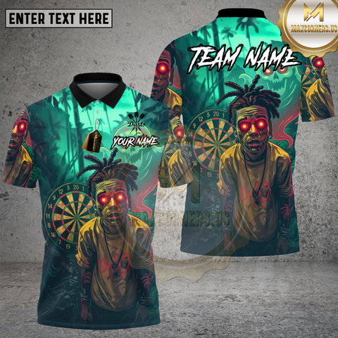 Maxcorners Zombie Darts Shirt Glowing-Eyed Jungle Zombie with Back Dartboard Multioptions Personalized Name, Team Name Unisex 3D Shirt