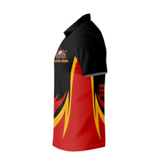 Maxcorners Custom Fire Skull Men's Golf Polo Shirt, Mens Golf Gift, Funny Golf Shirt