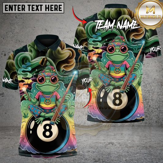 Maxcorners Billiards Mystic Frog Energy 8 Ball Personalized Name 3D Unisex Shirt