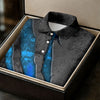 Maxcorners Blue Claw Marks Hawaiian Golf Shirt, Scratch Print Women's Golf Tops, Ladies Golf Shirts LM1507