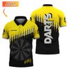 Maxcorners Custom Name Dart Jersey for Players, Yellow Darts Polo Shirt, Cool Dartboard Gift for Men LM0509