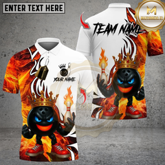 Maxcorners King Flame Bowling Multicolor Customized Name, Team Name 3D Shirts