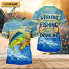 Maxcorners Weekend Forecast Fishing With A Chance Of Drinking Men's Fishing Shirt, Mahi Fishing Shirt, UPF Fishing Shirt
