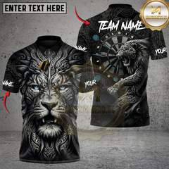 Maxcorners Darts Lion Of The Board Dark Personalized Name 3D Unisex Shirt