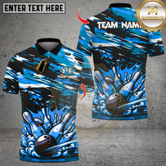 Maxcorners Bowling And Pins  Multicolor Customized Name, Team Name 3D Shirts