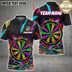 Maxcorners Darts Color Splash Dartboard Graffiti Style Customized Name, Team Name 3D Unisex Shirt