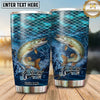Maxcorners Fishing Tumbler Turquoise Scale Ocean Design Personalized Name Tumbler (13 Species)