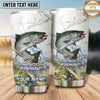 Maxcorners Fishing Tumbler White Gray Marble Hook Design Personalized Name Tumbler (13 Species)