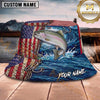 Maxcorners Fishing Patriotic American Flag Fishing Design with Dynamic Water Splash Personalized Name 3D Bucket Hat (13 Fish Species)