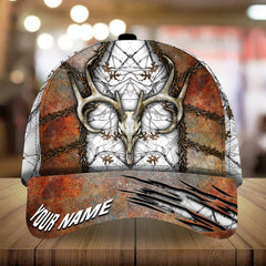 Maxcorners Skull Deer Hunting Steel Pattern 3D Multicolor Personalized Cap