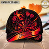 Maxcorners Darts Flaming Dartboard Honeycomb Personalized Name 3D Classic Cap