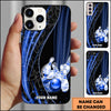 Maxcorners Bowling Neon Strike Pins Multicolor Personalized Name 3D Phone Case
