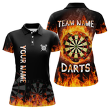 Maxcorners Fire Skull Multi-Flame Dartboard Custom Dart Shirts For Men, Dart Team Jerseys LM105