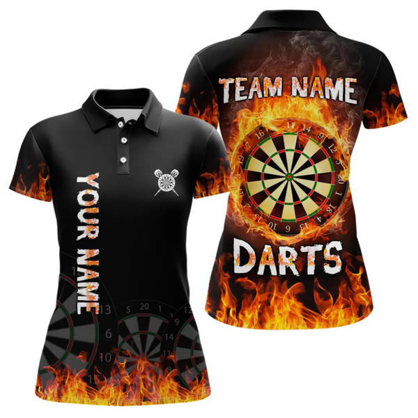 Maxcorners Fire Skull Multi-Flame Dartboard Custom Dart Shirts For Men, Dart Team Jerseys LM105