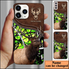 Maxcorners Elk Hunting Leather Pattern Personalized Name Phone Case (4 colors) LM1601
