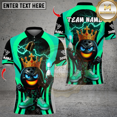 Maxcorners Bowling King Flame Ball Design Multicolor Customized Name, Team Name 3D Shirts