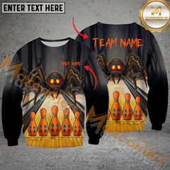 Maxcorners Unique Spider Design Bowling Jersey Customized Name, Team Name 3D Polo Shirt