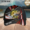 Maxcorners Fishing Red White Graphic Personalized 3D Cap