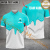 Maxcorners Golf  Ice Cream Melting On Ball Cone  Multicolor Option Customized Name, Team Name 3D Polo Shirt