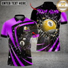 Maxcorners Billiards 8 Ball & 9 Ball Metallic Break Glass Customized Name, Team Name 3D Shirt (6 Colors)
