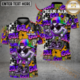 Maxcorners Graffiti Swag Golf Polo Shirt, Customized Name & Team Name 3D Shirts (4 Colors)